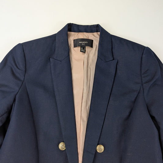 Blazer Mango donna sartoriale cotone lino elegante - S/M