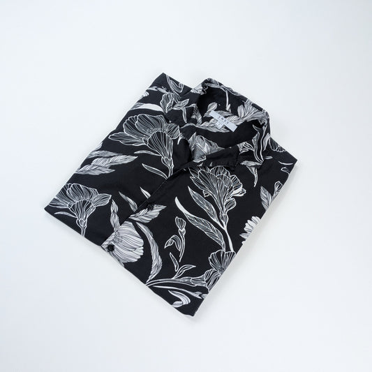 Camicia black & white elegante streetwear - S