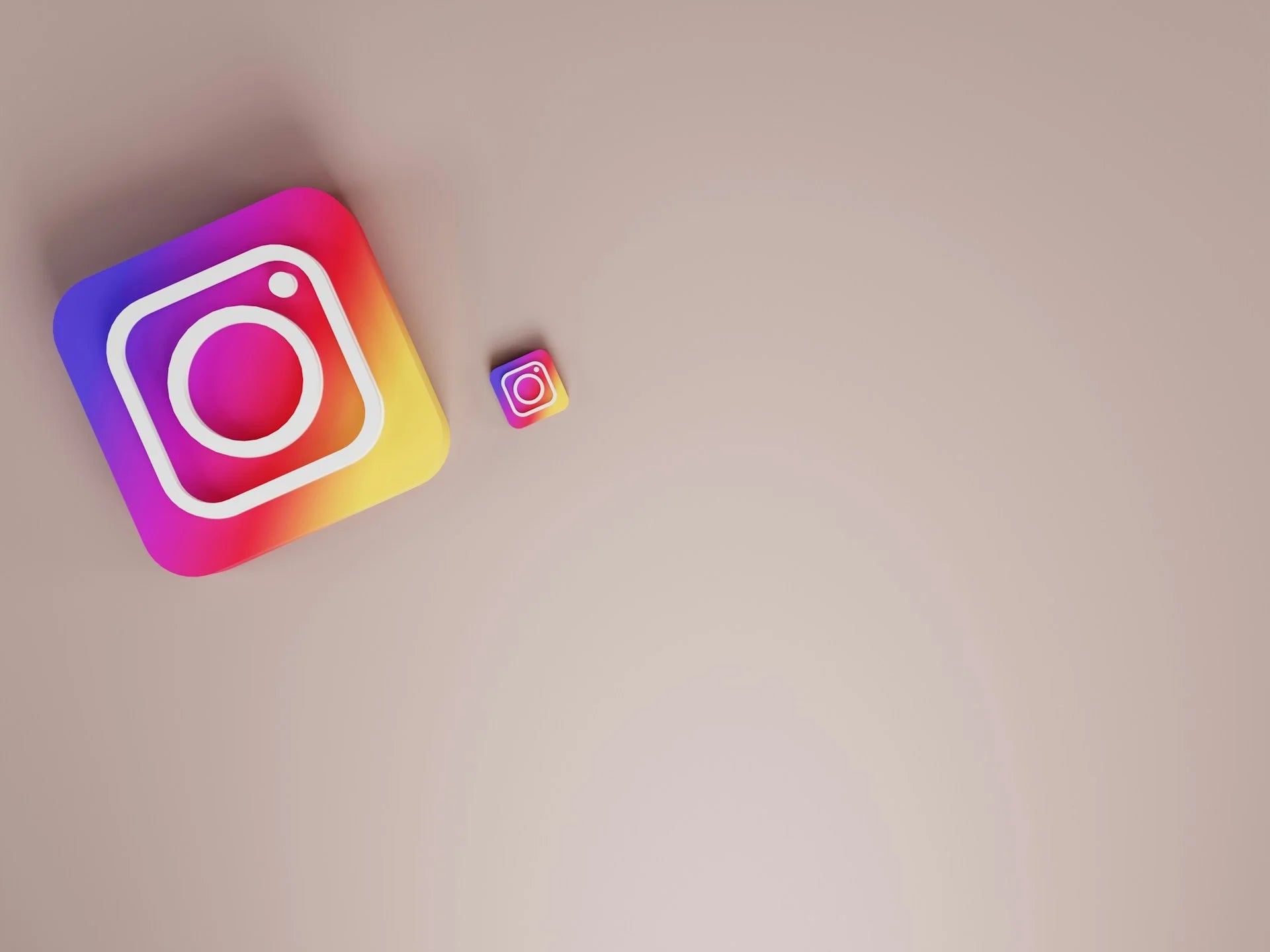 Background per pulsante Instagram, con due icone IG che fluttuano