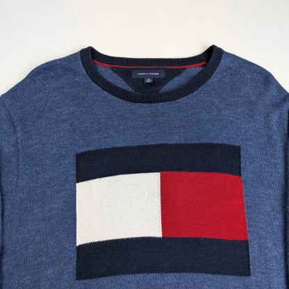 Felpa vintage Tommy Hilfiger maxi logo - XL