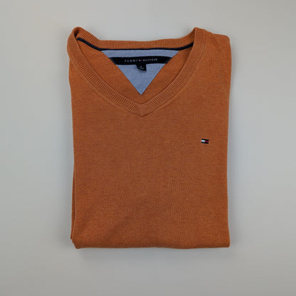 Maglione Tommy Hilfiger con scollo a V preppy - M