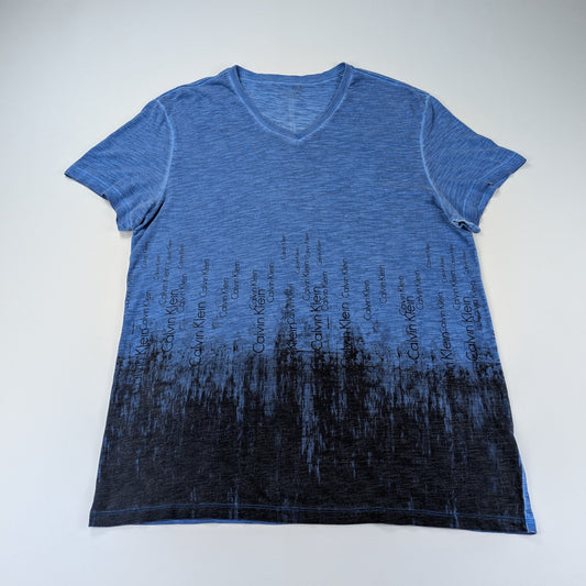 T-shirt Calvin Klein effetto fiammato sfumato - XL