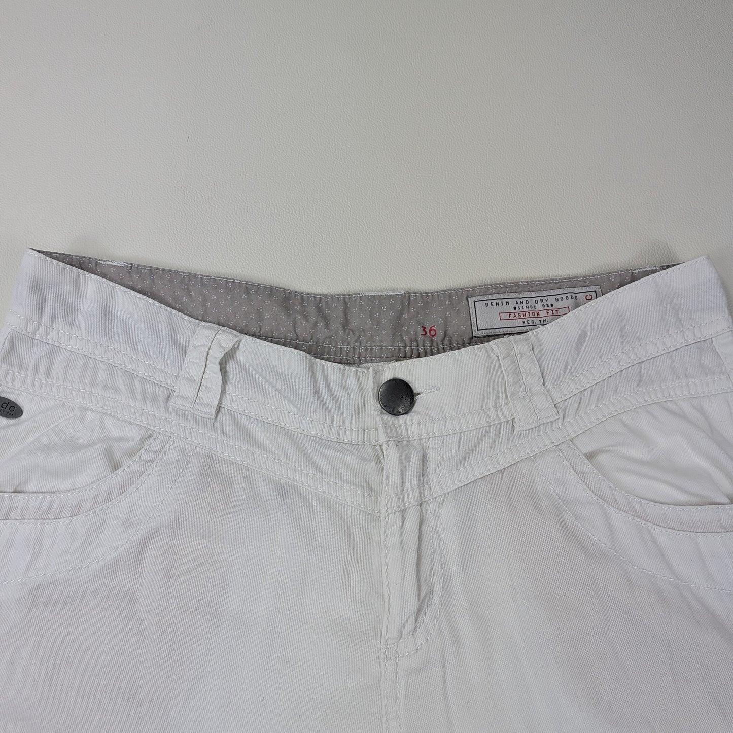 Bermuda EDC denim bianco con linguette laterali - 36/XS-S