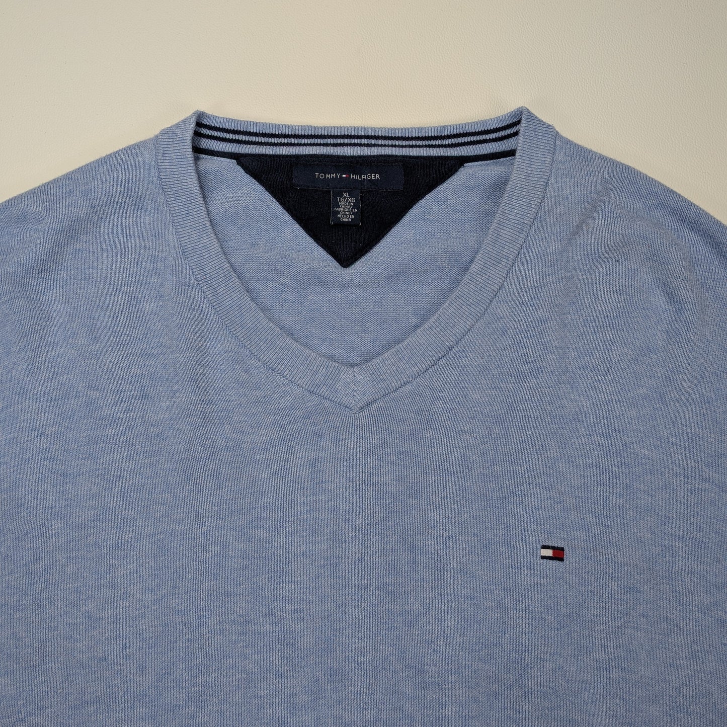 Maglione vintage Tommy Hilfiger scollo a V - XL
