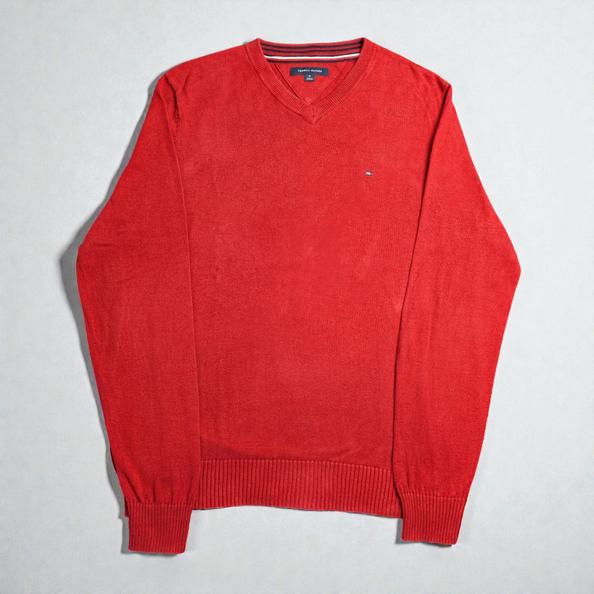 Tommy Hilfiger Cotton V-Neck Sweater - M