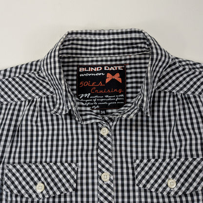 Camicia vintage Blind Date 90s stile pin-up crociera anni 50 - XXS/XS