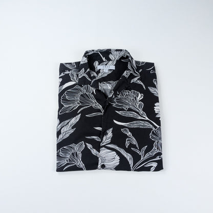 Camicia black & white elegante streetwear - S
