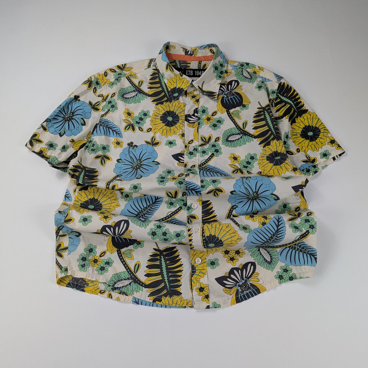 Camicia estiva con fantasia floreale multicolor - XL