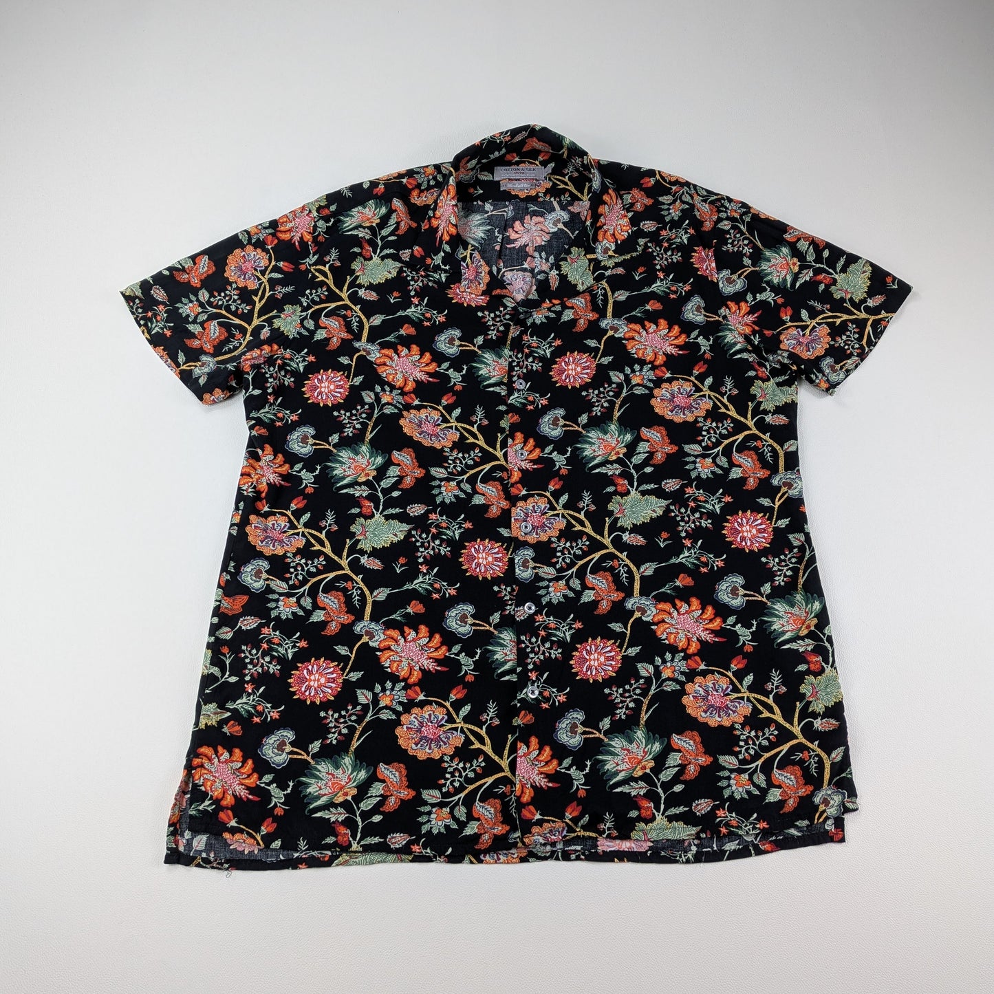 Camicia Cotton&Silk floreale multicolor retrò - L