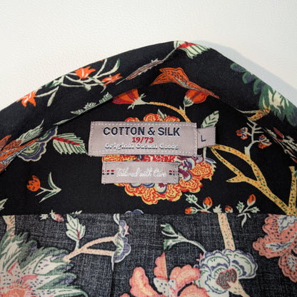 Camicia Cotton&Silk floreale multicolor retrò - L