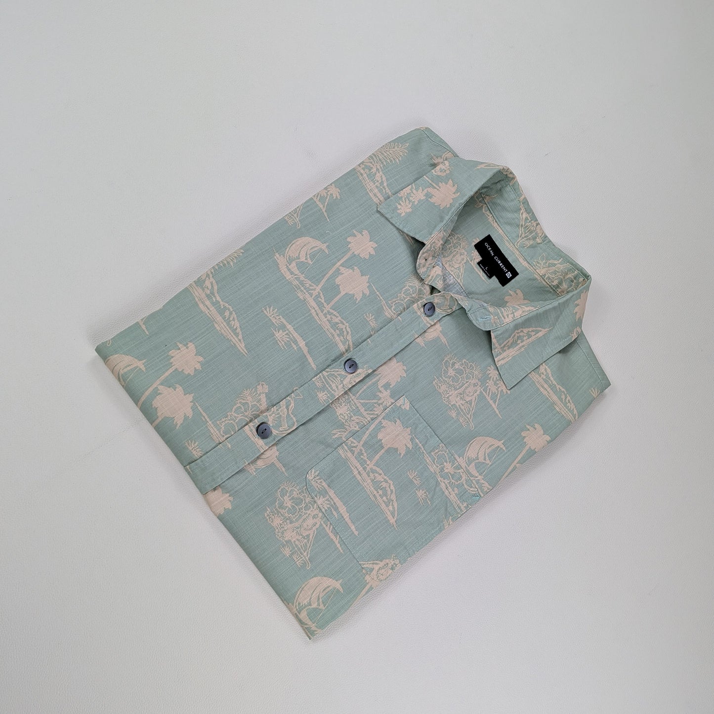 Camicia hawaiana Ocean Current vintage tropical - L