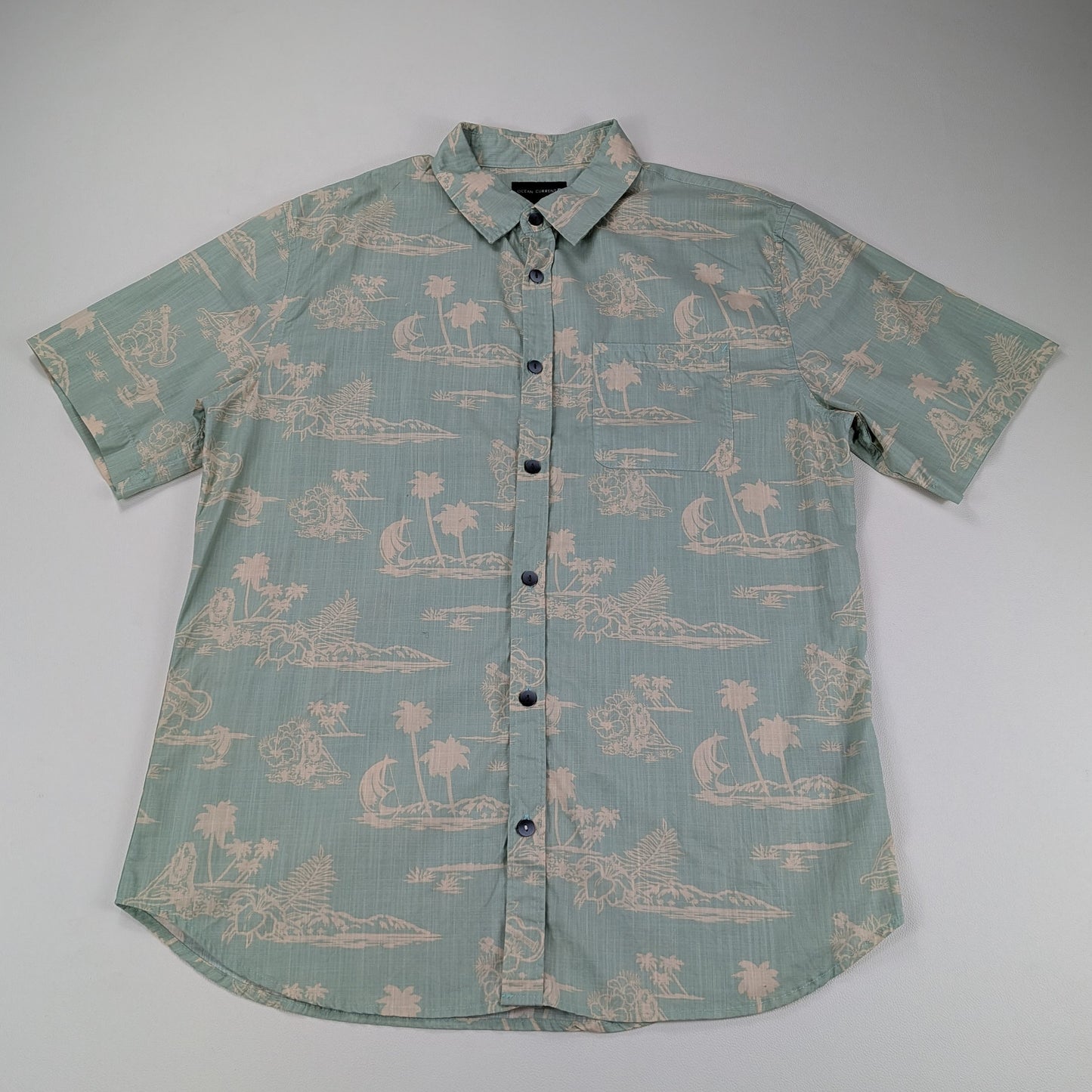 Camicia hawaiana Ocean Current vintage tropical - L