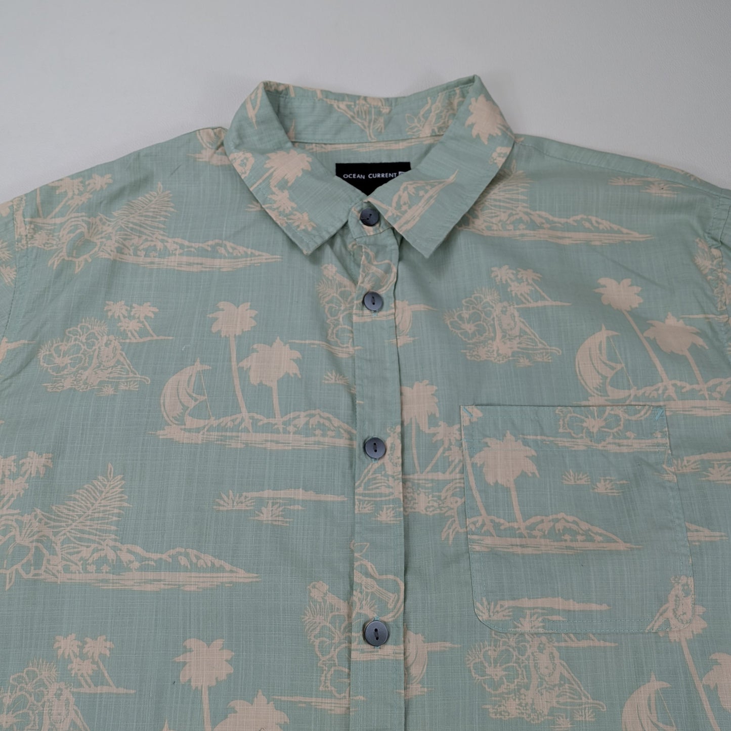 Camicia hawaiana Ocean Current vintage tropical - L