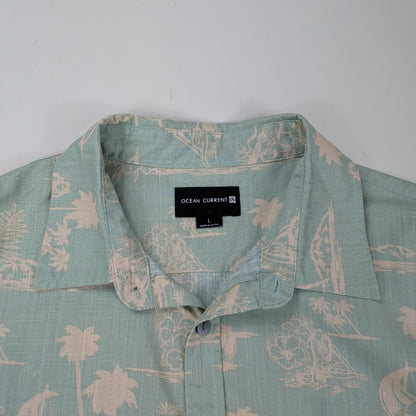 Camicia hawaiana Ocean Current vintage tropical - L