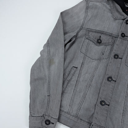 Giacca Guess in denim grigio trucker hoodie - S