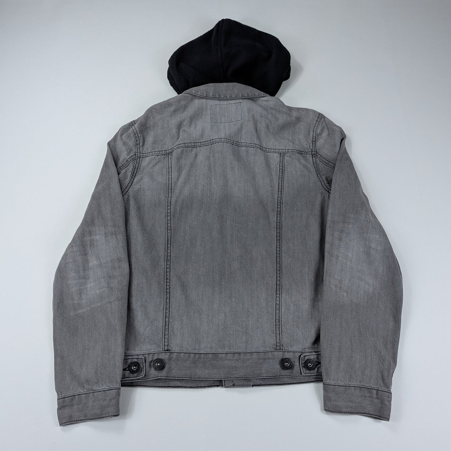 Giacca Guess in denim grigio trucker hoodie - S