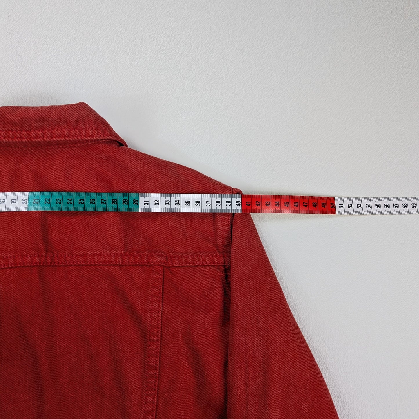 Giacca Mango in denim rosso cropped Y2K - S