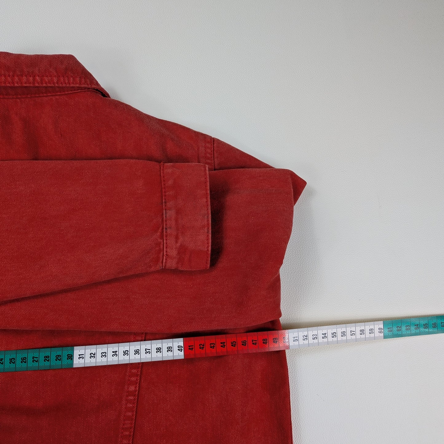 Giacca Mango in denim rosso cropped Y2K - S