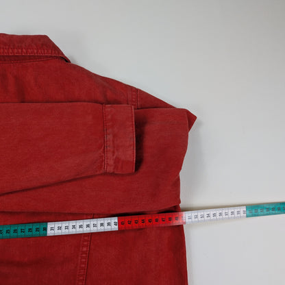 Giacca Mango in denim rosso cropped Y2K - S
