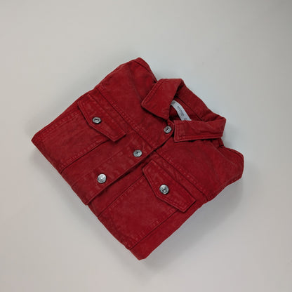 Giacca Mango in denim rosso cropped Y2K - S