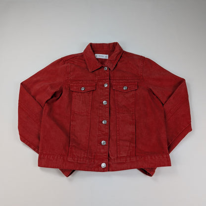 Giacca Mango in denim rosso cropped Y2K - S