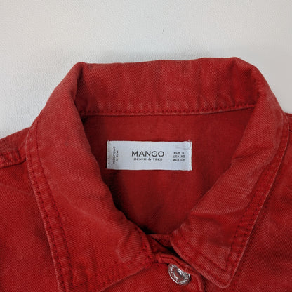 Giacca Mango in denim rosso cropped Y2K - S