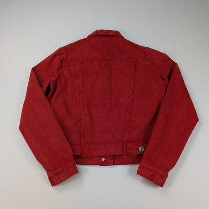 Giacca Mango in denim rosso cropped Y2K - S
