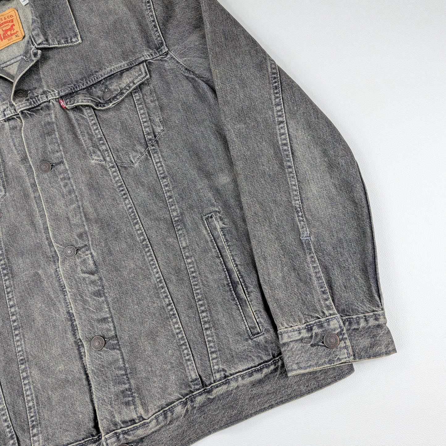 Giacca vintage Levi’s 72334 denim grigio stonewashed - L/XL