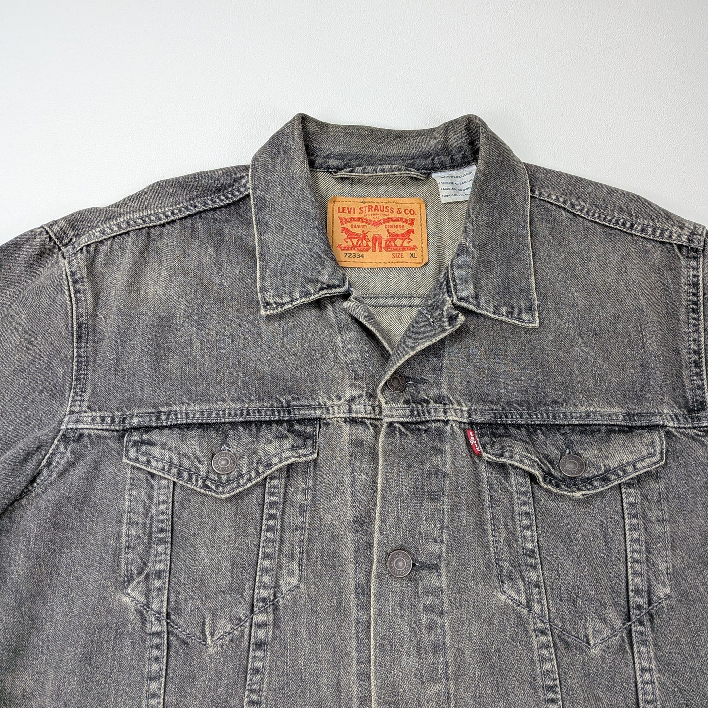 Giacca vintage Levi’s 72334 denim grigio stonewashed - L/XL