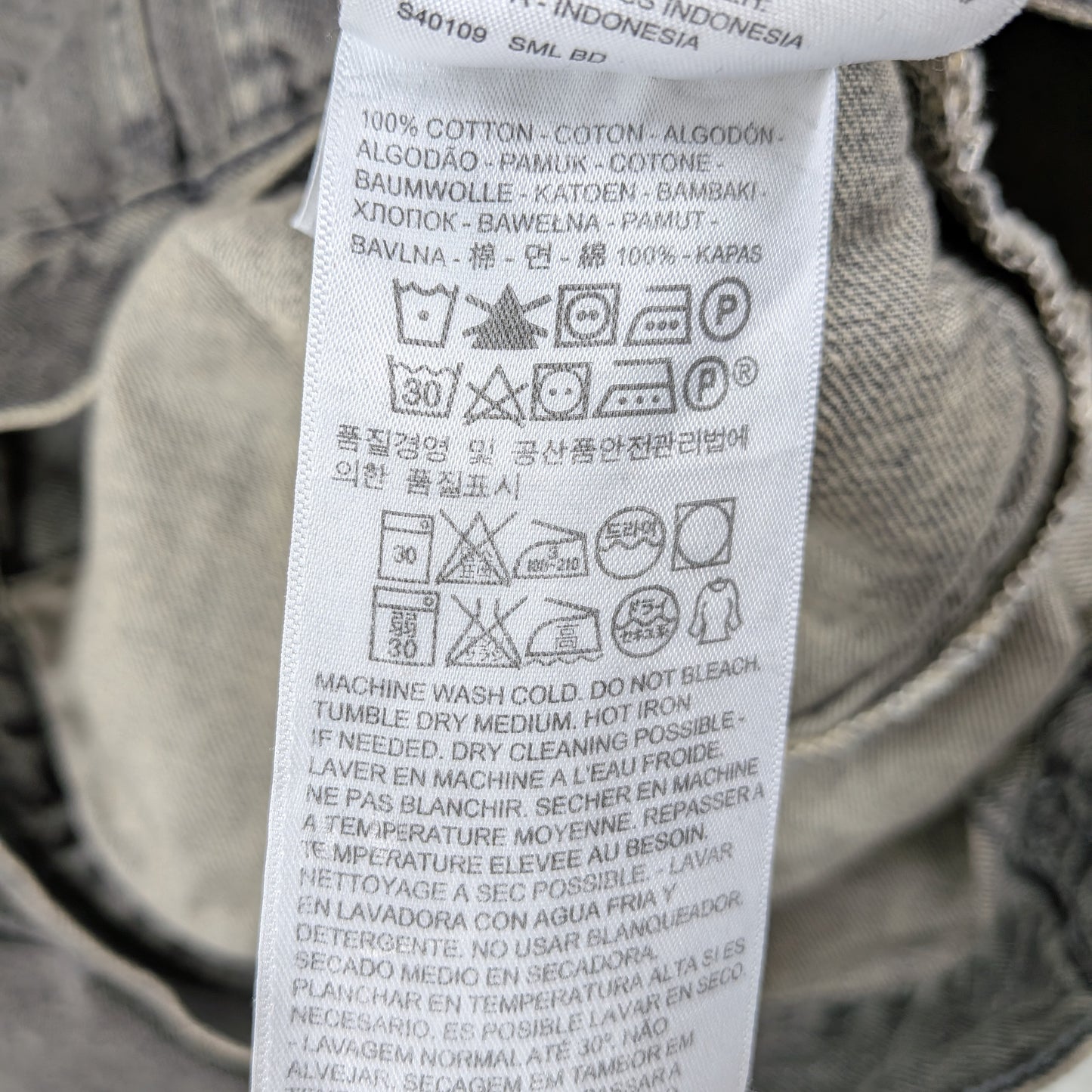 Giacca vintage Levi’s 72334 denim grigio stonewashed - L/XL