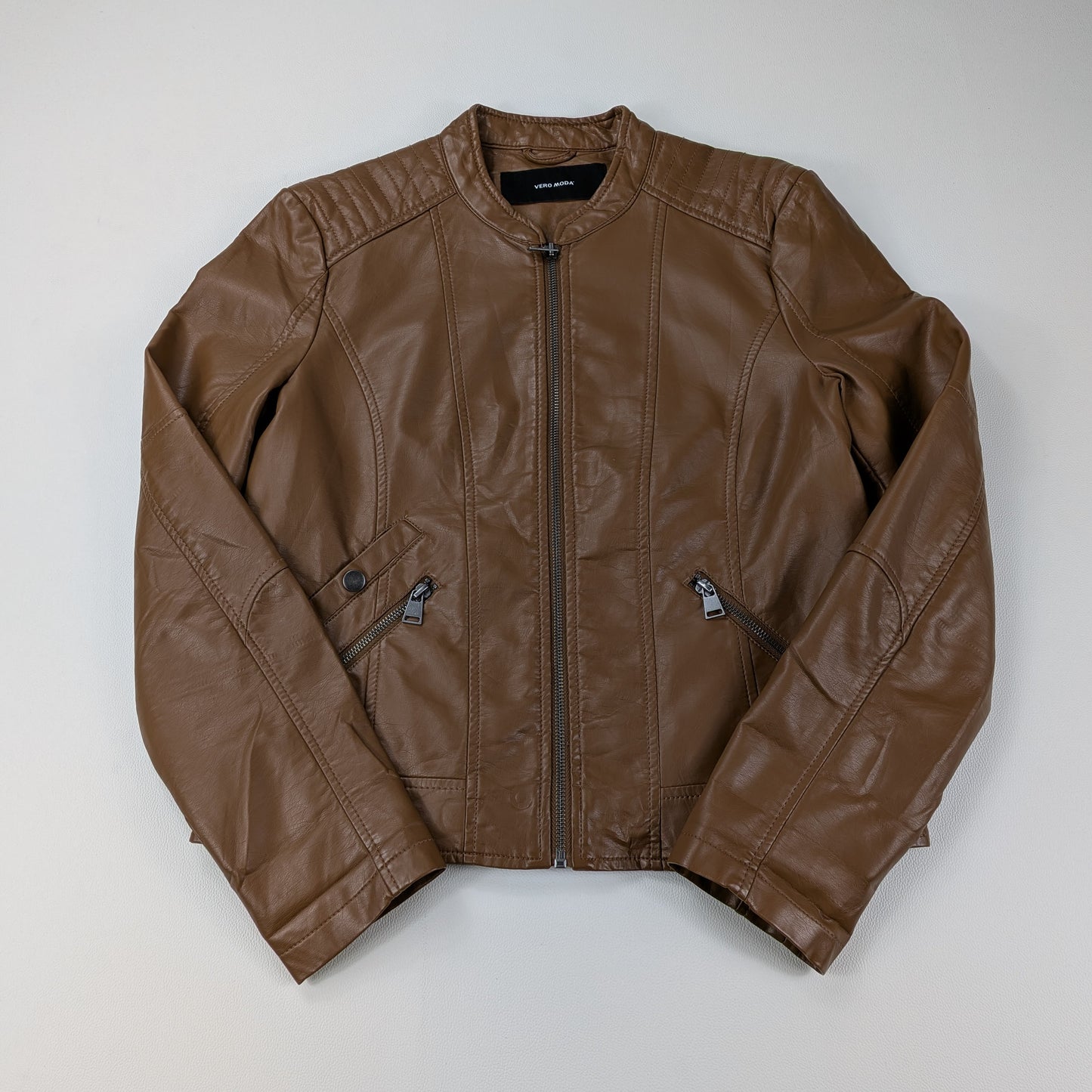 Giacca Vero Moda in similpelle corta aderente biker retrò - S/M