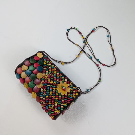Borsa artigianale multicolore con perline etnico boho festival