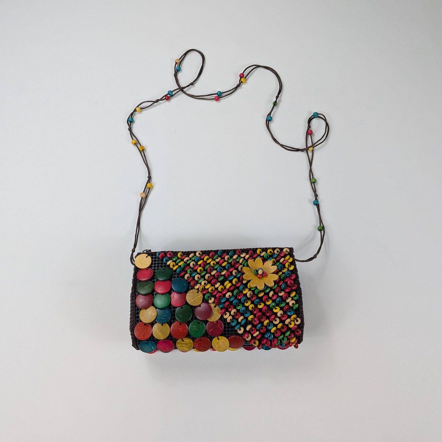 Borsa artigianale multicolore con perline etnico boho festival