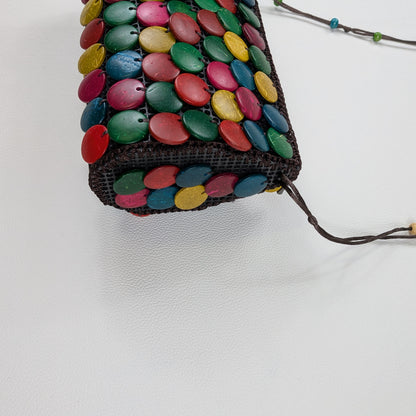 Borsa artigianale multicolore con perline etnico boho festival