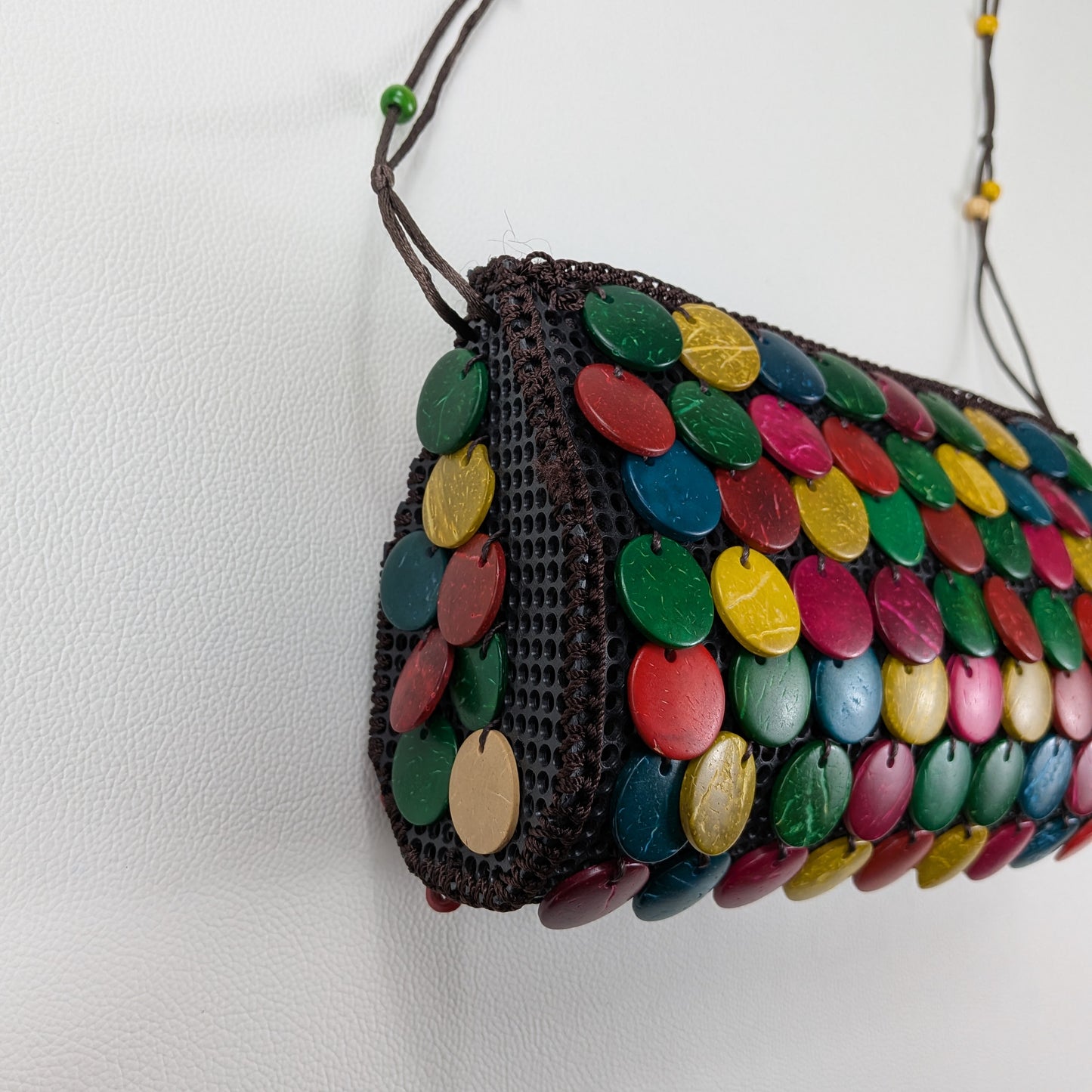 Borsa artigianale multicolore con perline etnico boho festival