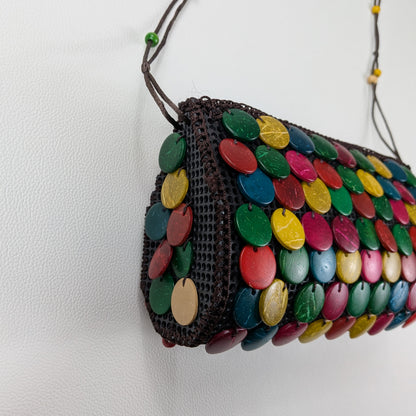 Borsa artigianale multicolore con perline etnico boho festival