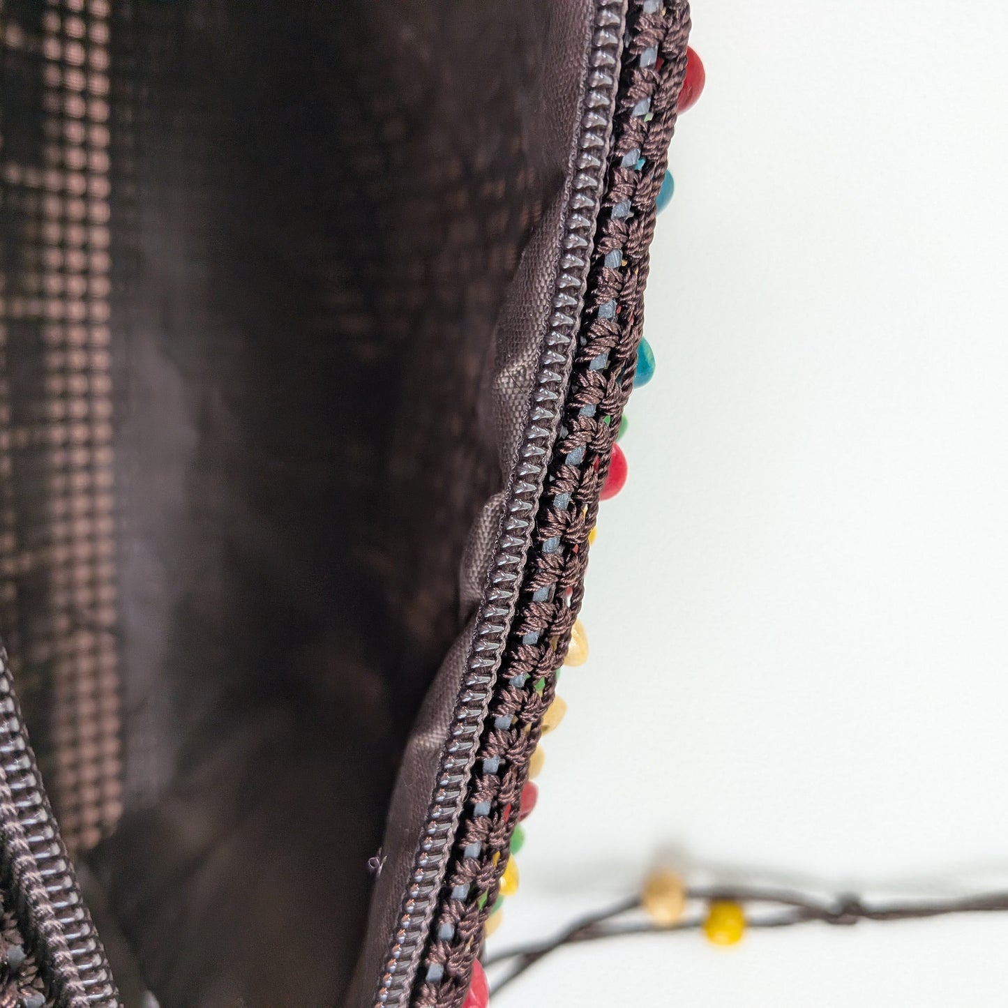 Borsa artigianale multicolore con perline etnico boho festival