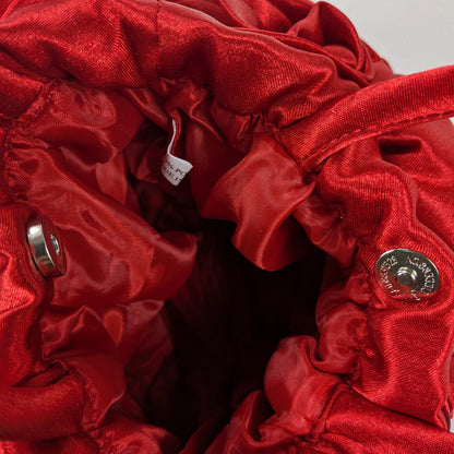 Borsa piccola couture Y2K in tessuto satinato rosette all over
