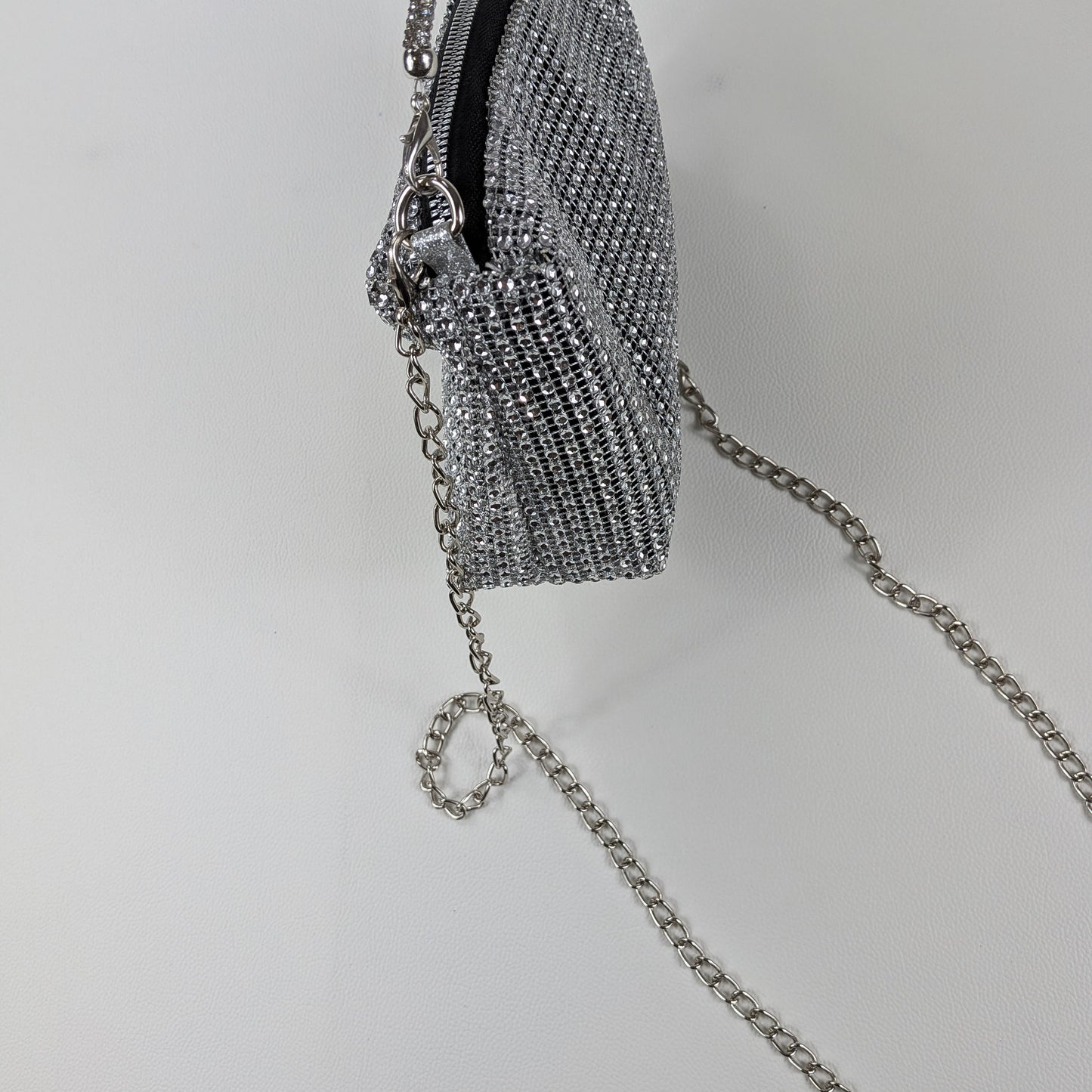 Borsa vintage strass effetto brillante doppia tracolla