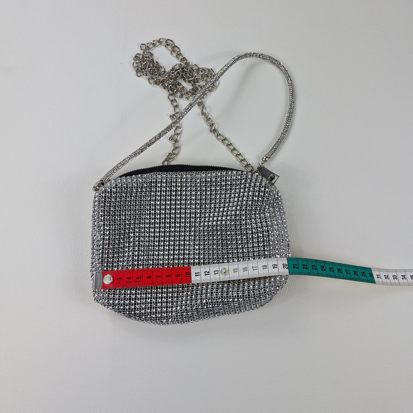 Borsa vintage strass effetto brillante doppia tracolla