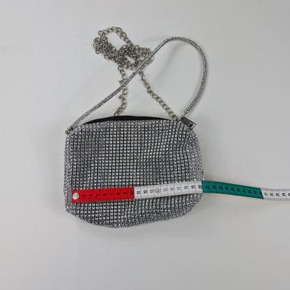 Borsa vintage strass effetto brillante doppia tracolla