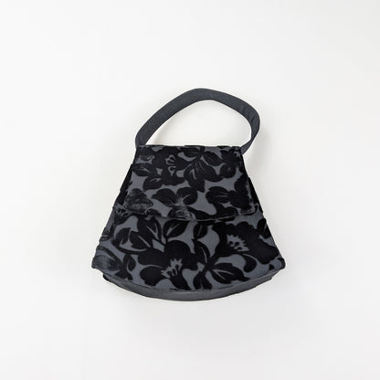 Borsa piccola nera elegante vellutata manico corto