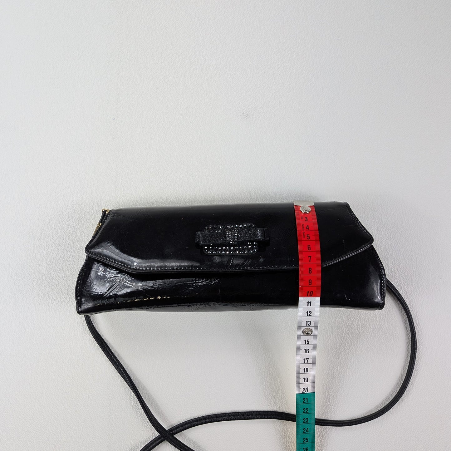 Borsa baguette lucida vintage classy total black