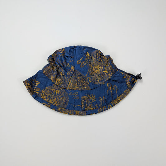 Cappellino bucket blu rayon grafica dragon streetwear - M