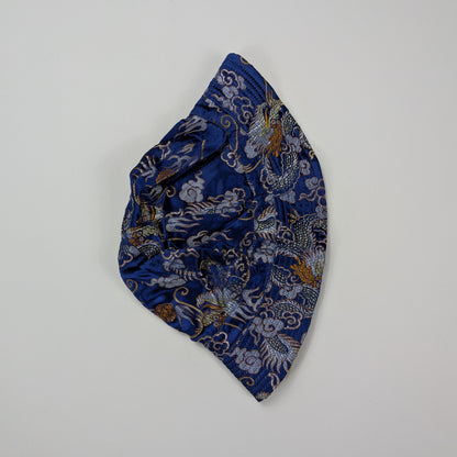 Cappellino bucket in rayon blu satinato streetwear skate - L