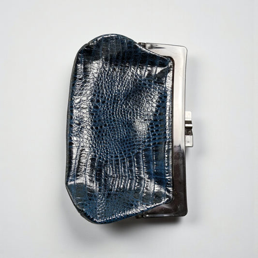 Clutch vintage anni ’70/’80 effetto coccodrillo