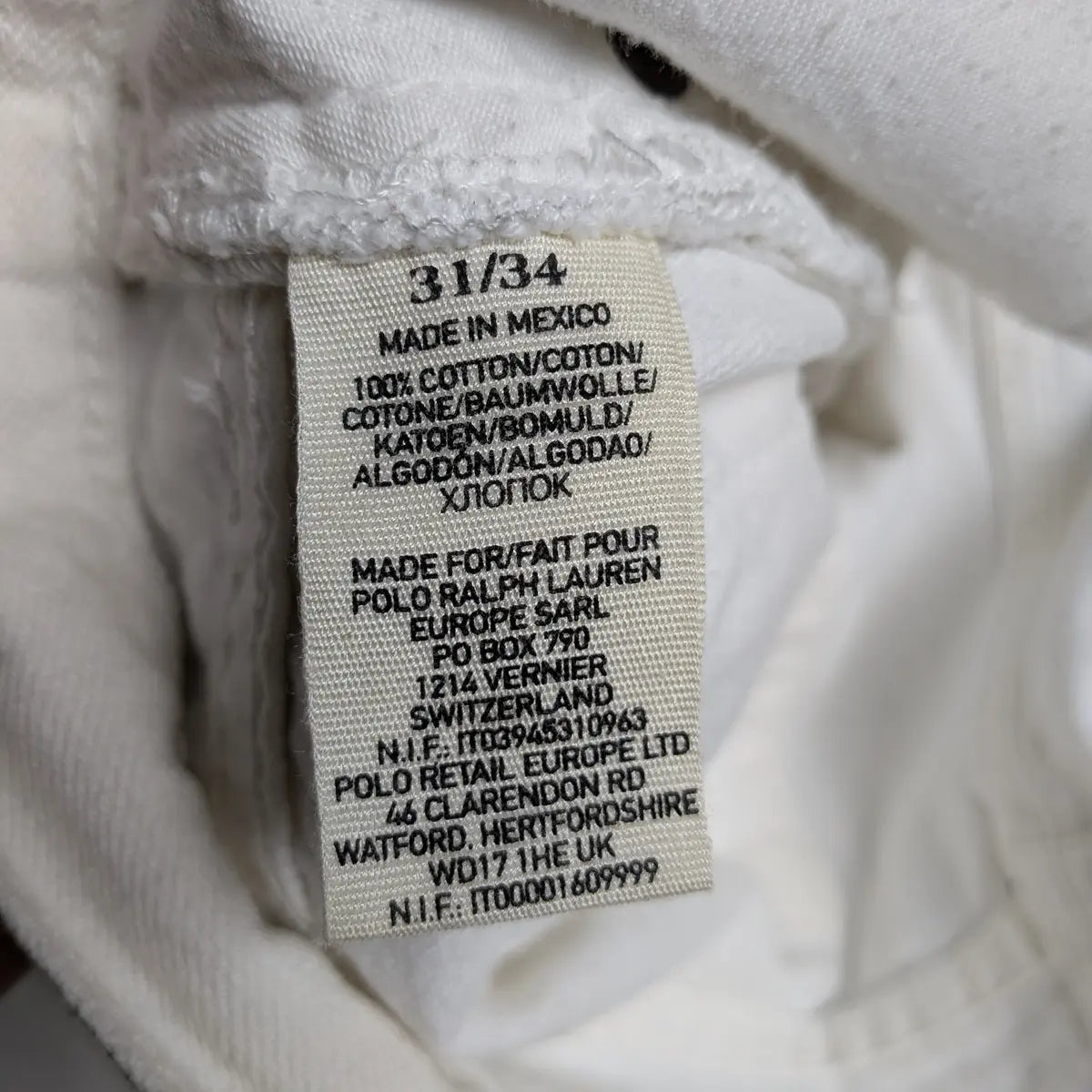 Jeans vintage Ralph Lauren in denim bianco - M/L