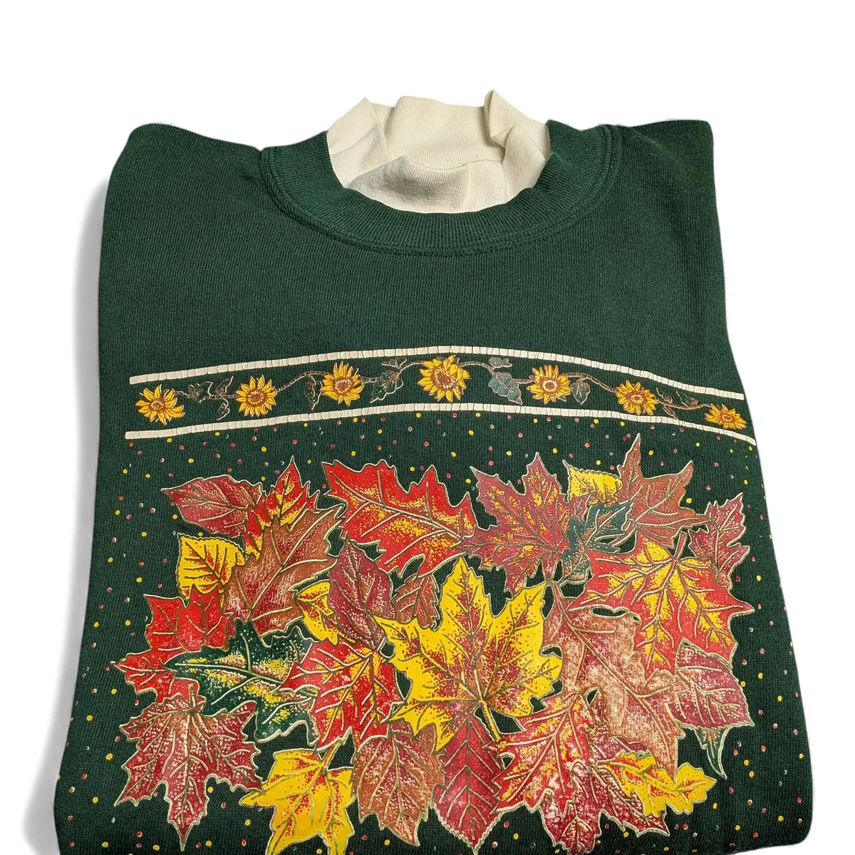 Felpa vintage girocollo anni 90 con grafica autunnale - XL
