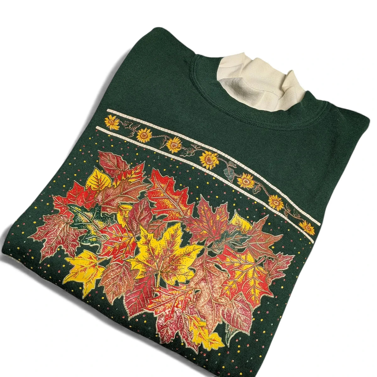 Felpa vintage girocollo anni 90 con grafica autunnale - XL