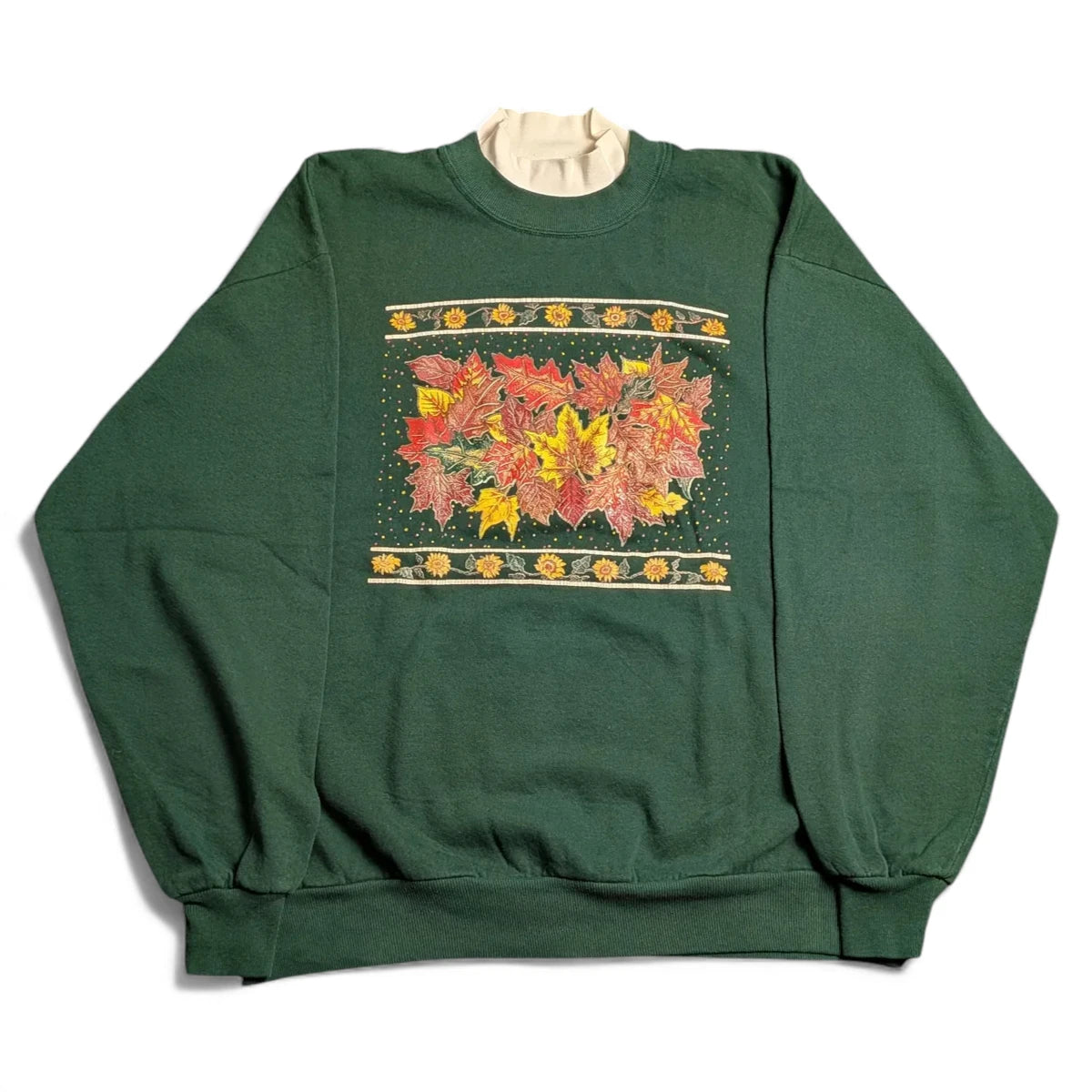 Felpa vintage girocollo anni 90 con grafica autunnale - XL